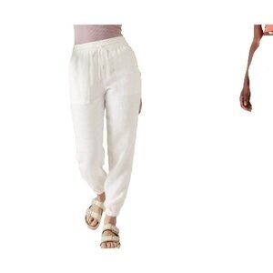 Impressions, NWT White Linen Joggers Women's Size M
